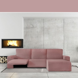 Funda para chaise longue de brazo corto derecho Eysa JAZ Rosa 120 x 12