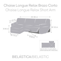Funda para chaise longue de brazo corto izquierdo Eysa ROC Blanco 120