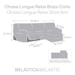 Funda para chaise longue de brazo corto derecho Eysa ROC Gris claro 12