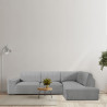 Funda para chaise longue de brazo largo derecho Eysa ROC Gris claro 11