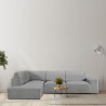 Funda para chaise longue de brazo largo izquierdo Eysa ROC Gris claro