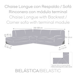 Funda para chaise longue de brazo largo izquierdo Eysa ROC Marrón 110