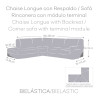 Funda para chaise longue de brazo largo izquierdo Eysa ROC Marrón 110