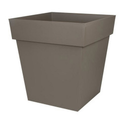 Maceta EDA Tuscan Taupé Plástico Cuadrado Cuadrada Ø 50 cm (49,5 x