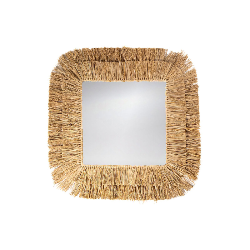 Espejo de pared Romimex Natural Rafia 80 x 3 x 80 cm Espejo de pared Romimex Natural Rafia 80 x 3 x 80 cm
