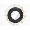Espejo de pared Romimex Negro Natural Fibra vegetal 70 x 70 x 3 cm Red