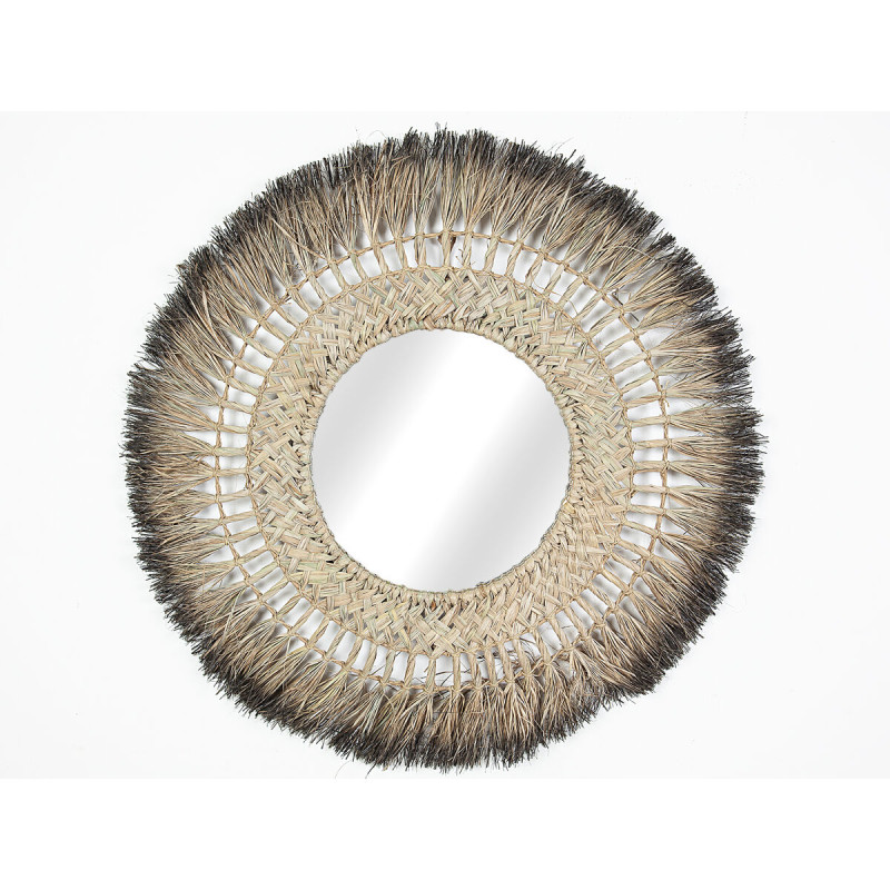 Espejo de pared Romimex Natural Fibra natural Ventana 70 x 70 x 3 cm R