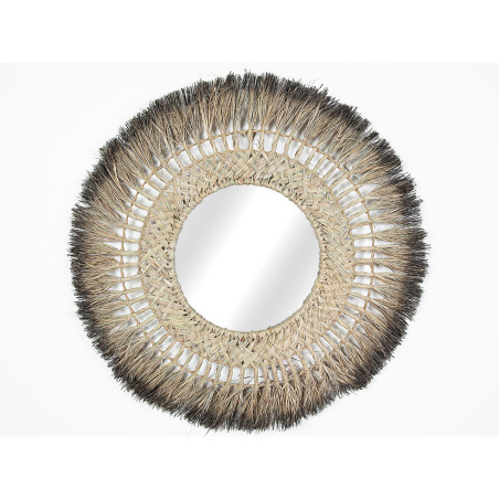 Espejo de pared Romimex Natural Fibra natural Ventana 70 x 70 x 3 cm R