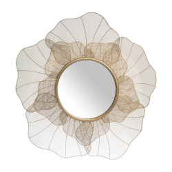 Espejo de pared Alexandra House Living Dorado Metal Flor 5 x 63 x 63 c