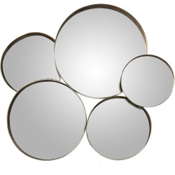 Espejo de pared Alexandra House Living Plateado Metal Círculos 9 x 60