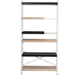 Estantería Alexandra House Living Marrón Negro Metal 100 x 201 x 40