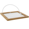 Servilletero de mesa Alexandra House Living Blanco Marrón Madera Meta